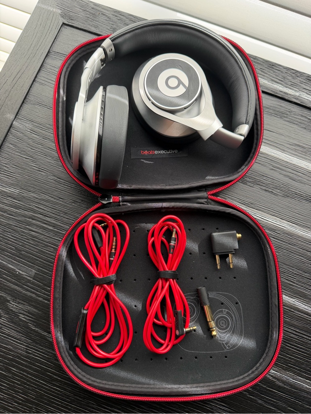Beats Executive Over-Ear Headphones in Silver & Red